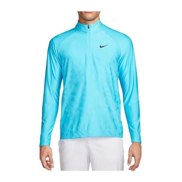 Nike Mens Blue Zip Up Dri FIT Moisture Wick Golf Tour Shirt Plus Sz 3XL New - Picture 1 of 12